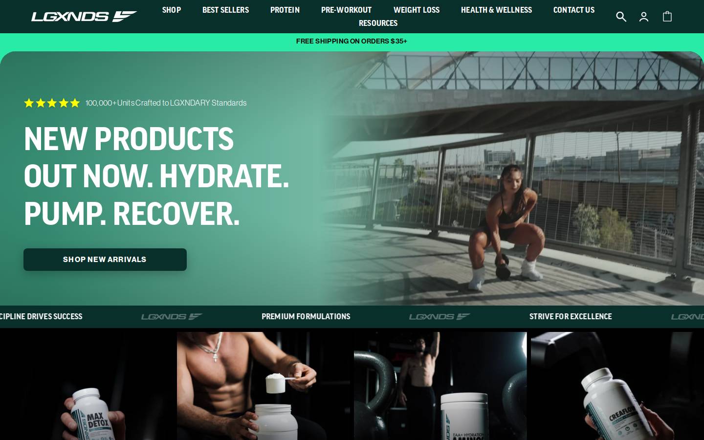 Lgxnds homepage screenshot