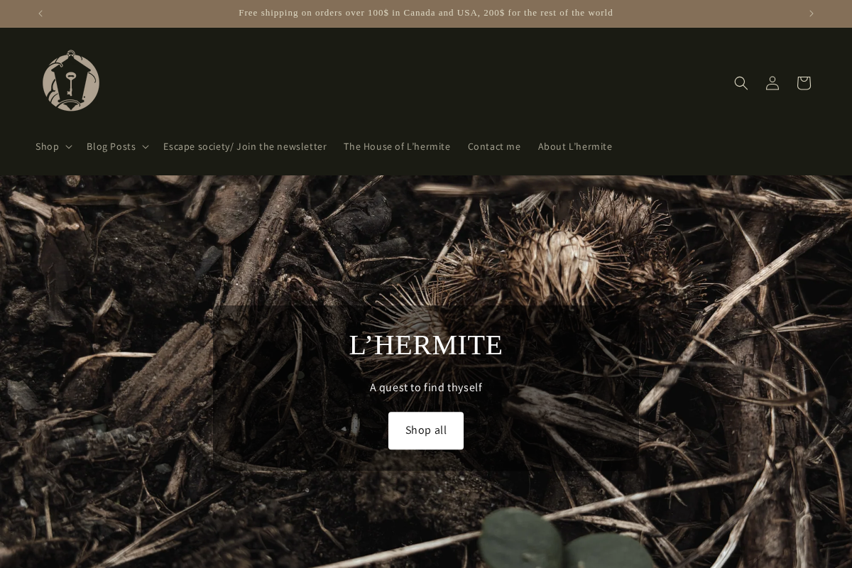 L’hermite homepage screenshot