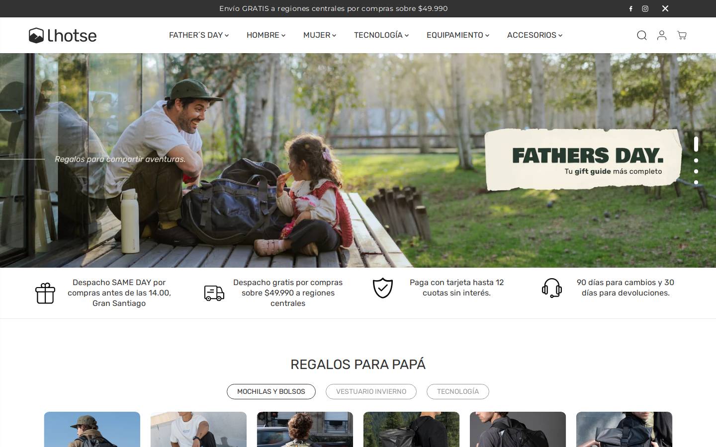 lhotseoutdoor.cl homepage screenshot