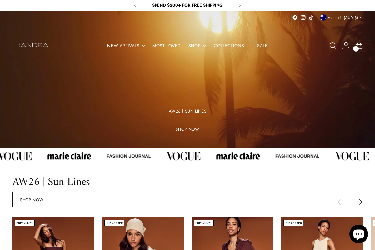 Liandra homepage screenshot