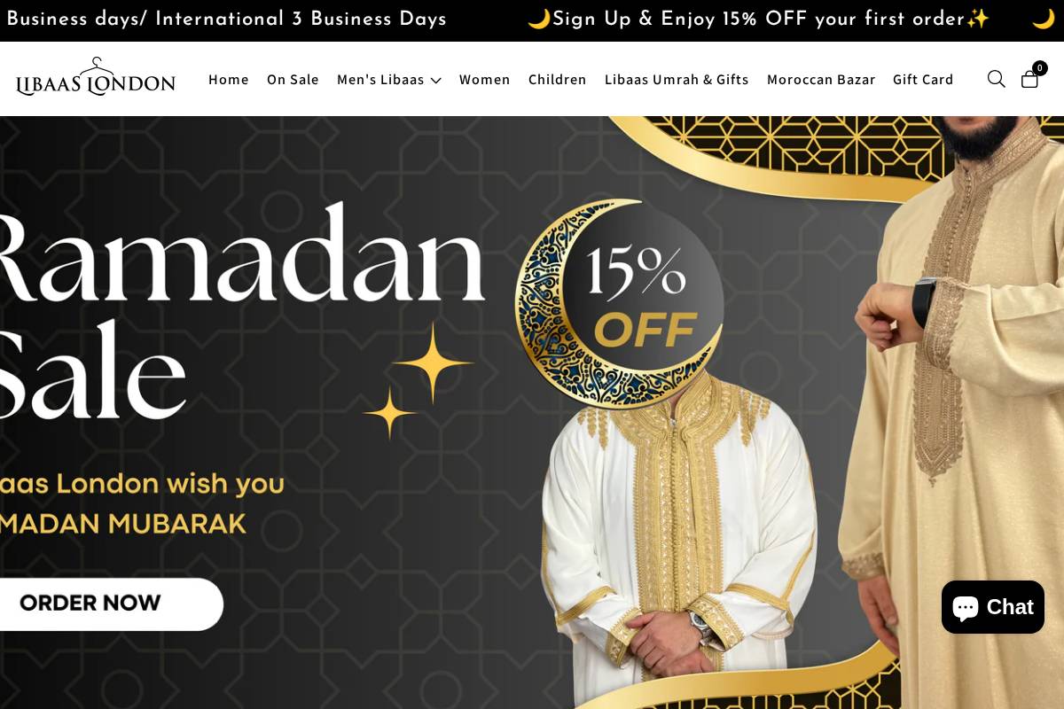 Libaaslondon homepage screenshot