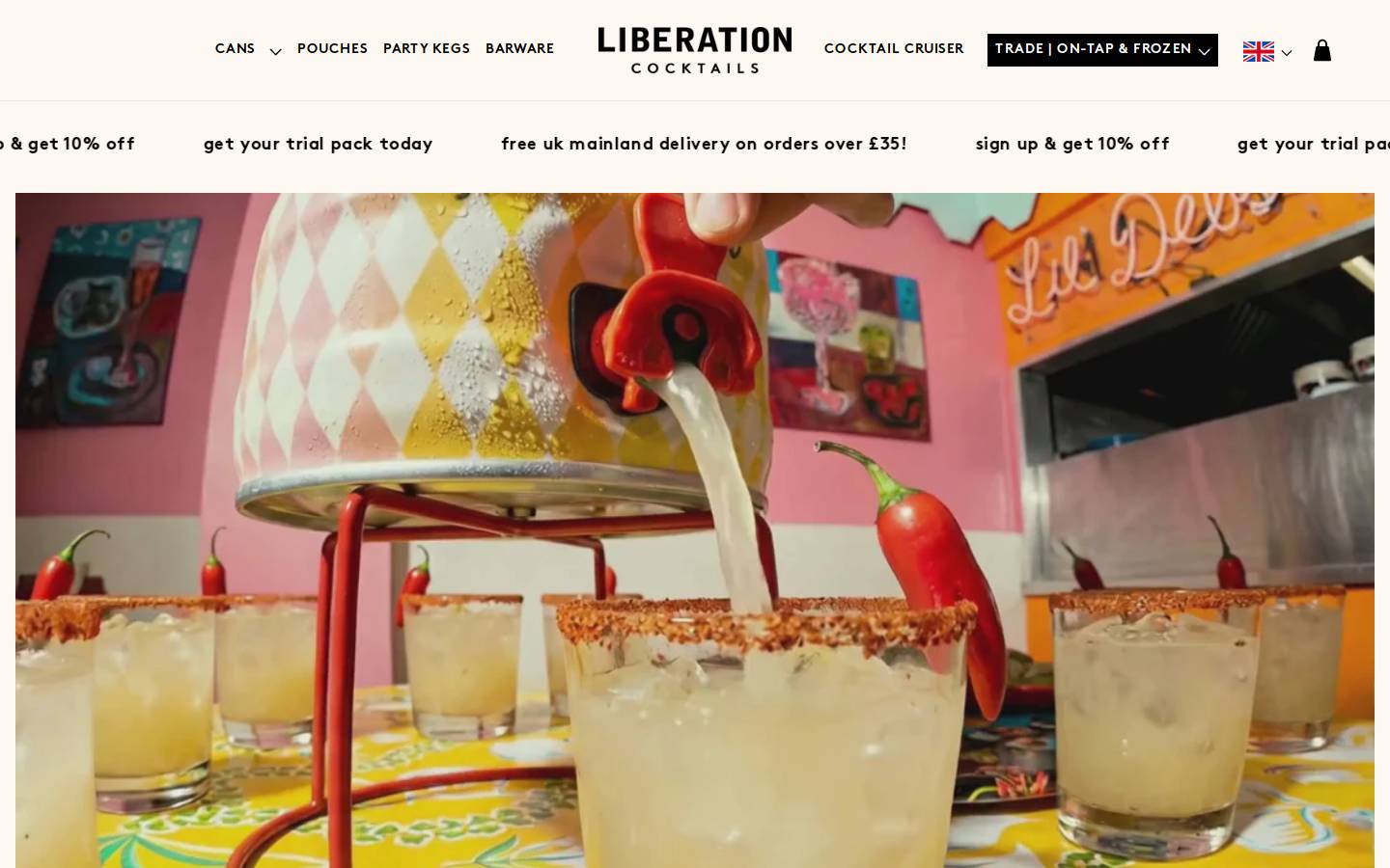 Liberationcocktails homepage screenshot