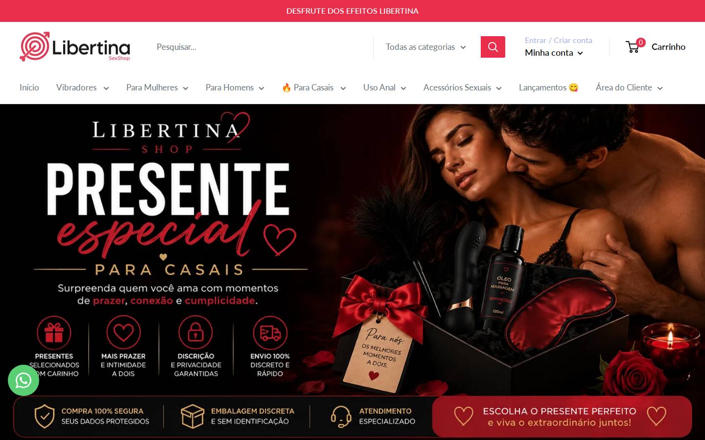 libertinashop.com homepage screenshot