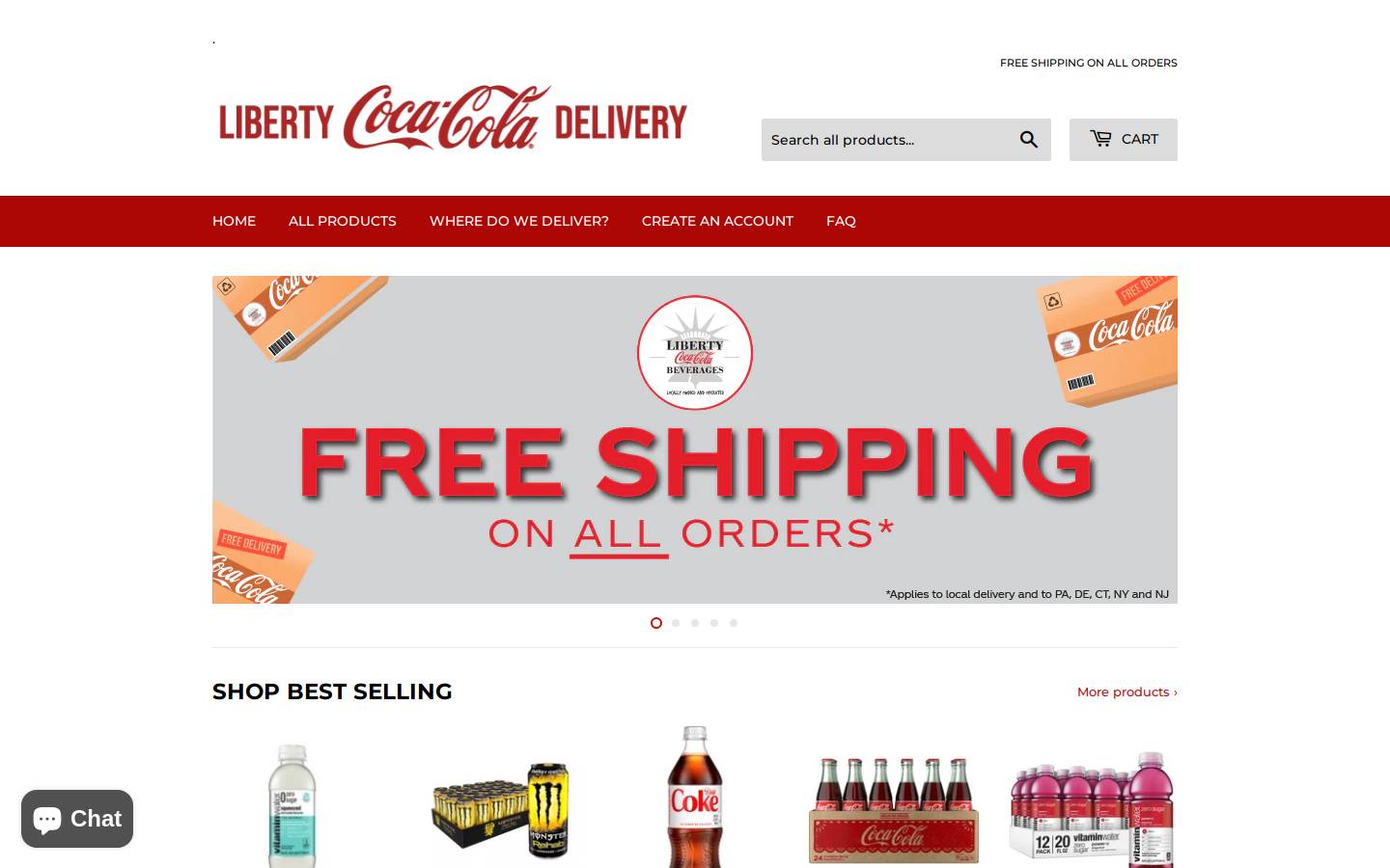 libertycokedelivery.com homepage screenshot