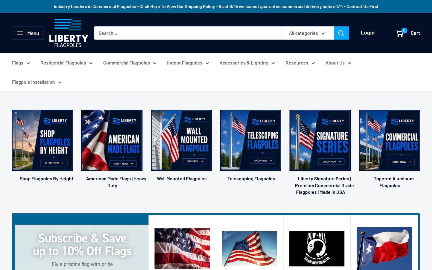 libertyflagpoles.com homepage screenshot
