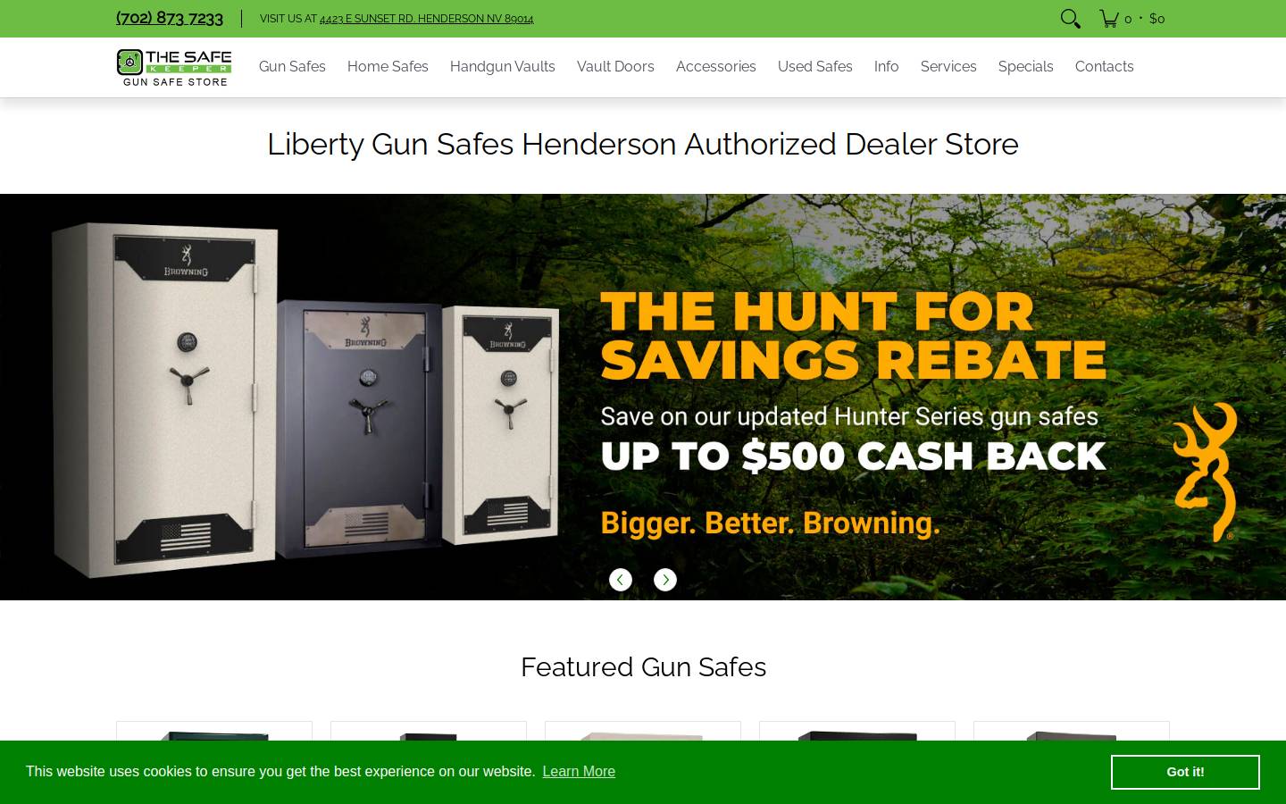 libertygunsafeshenderson.com homepage screenshot