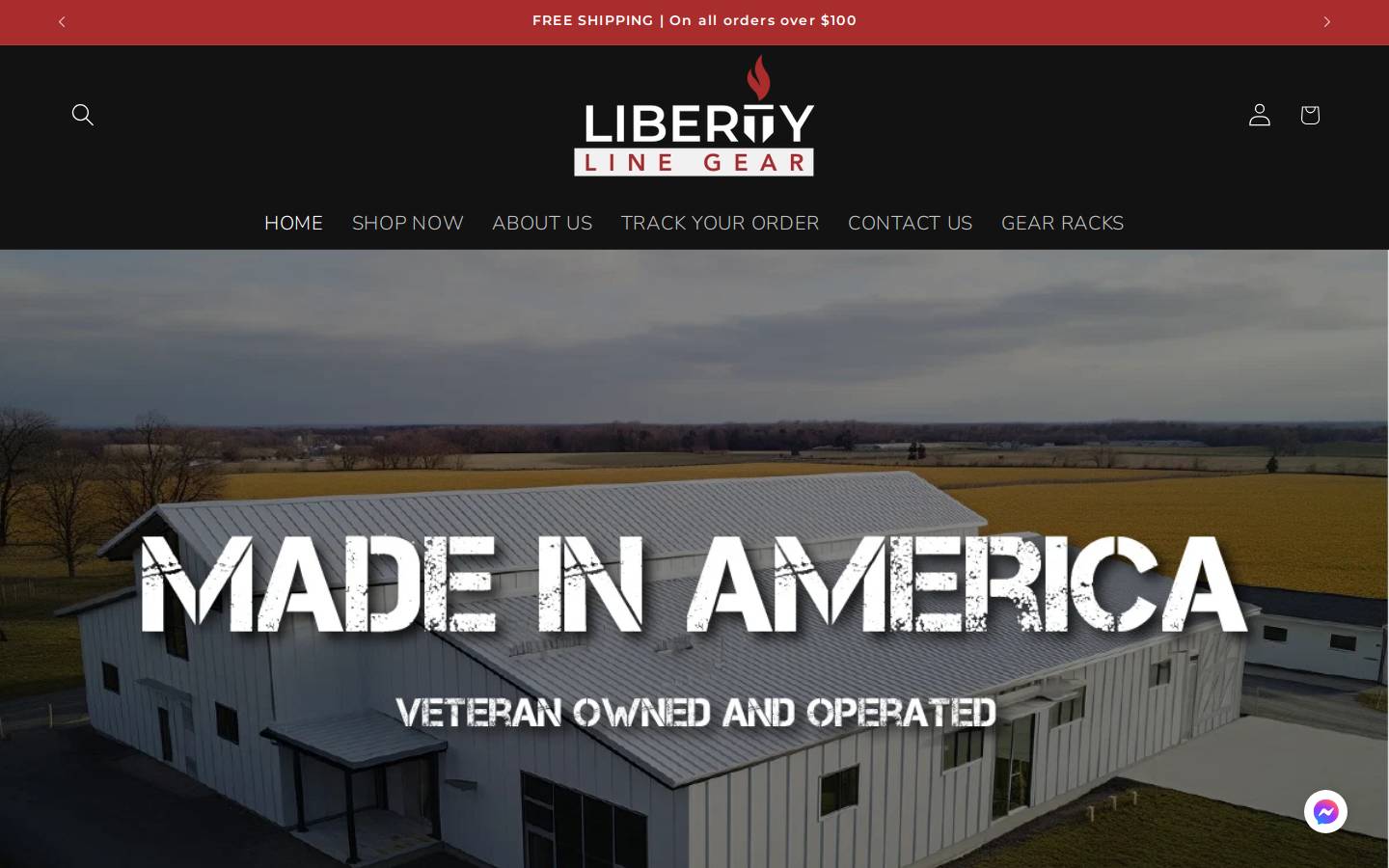 libertylinegear.com homepage screenshot