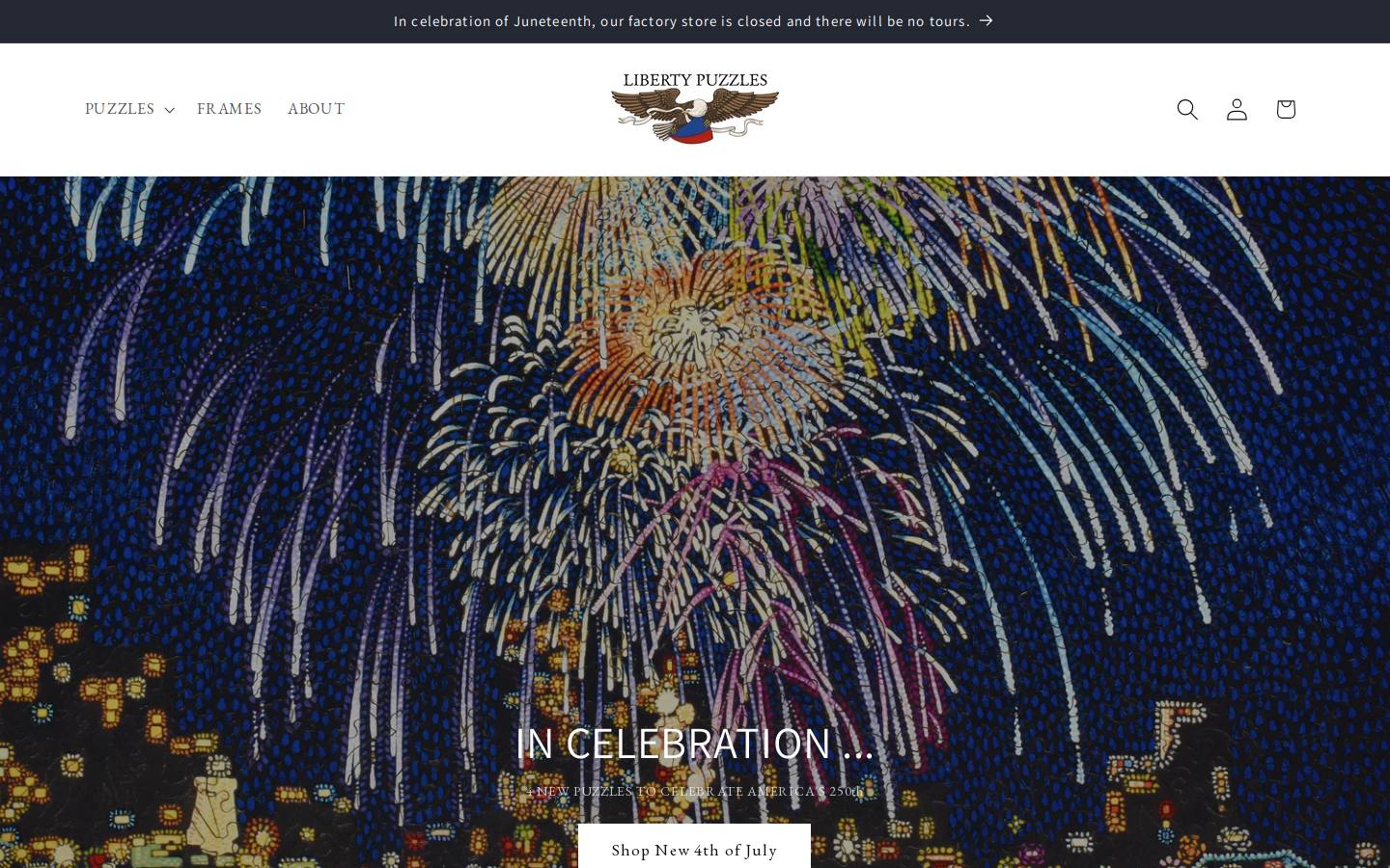 Liberty Puzzles homepage screenshot