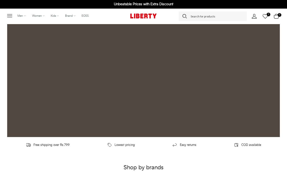 Liberty Shoes homepage screenshot