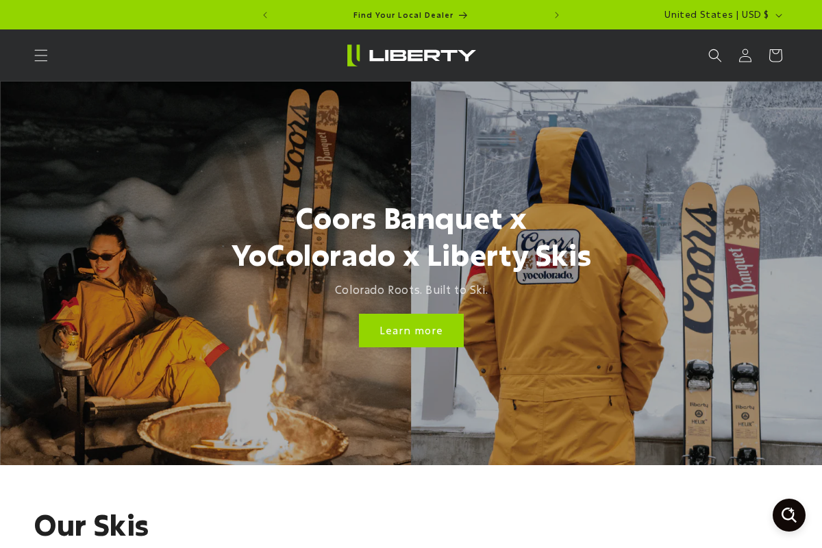 Liberty Skis homepage screenshot