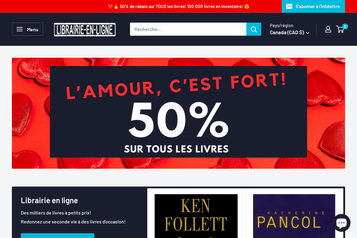 Librairie-en-ligne.com homepage screenshot