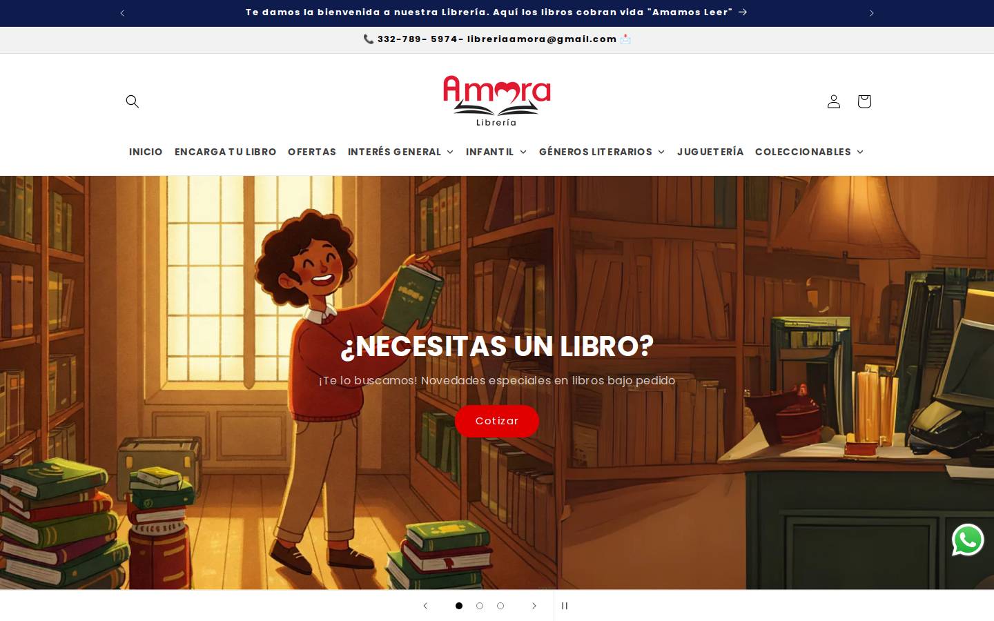 libreriaamora.com homepage screenshot