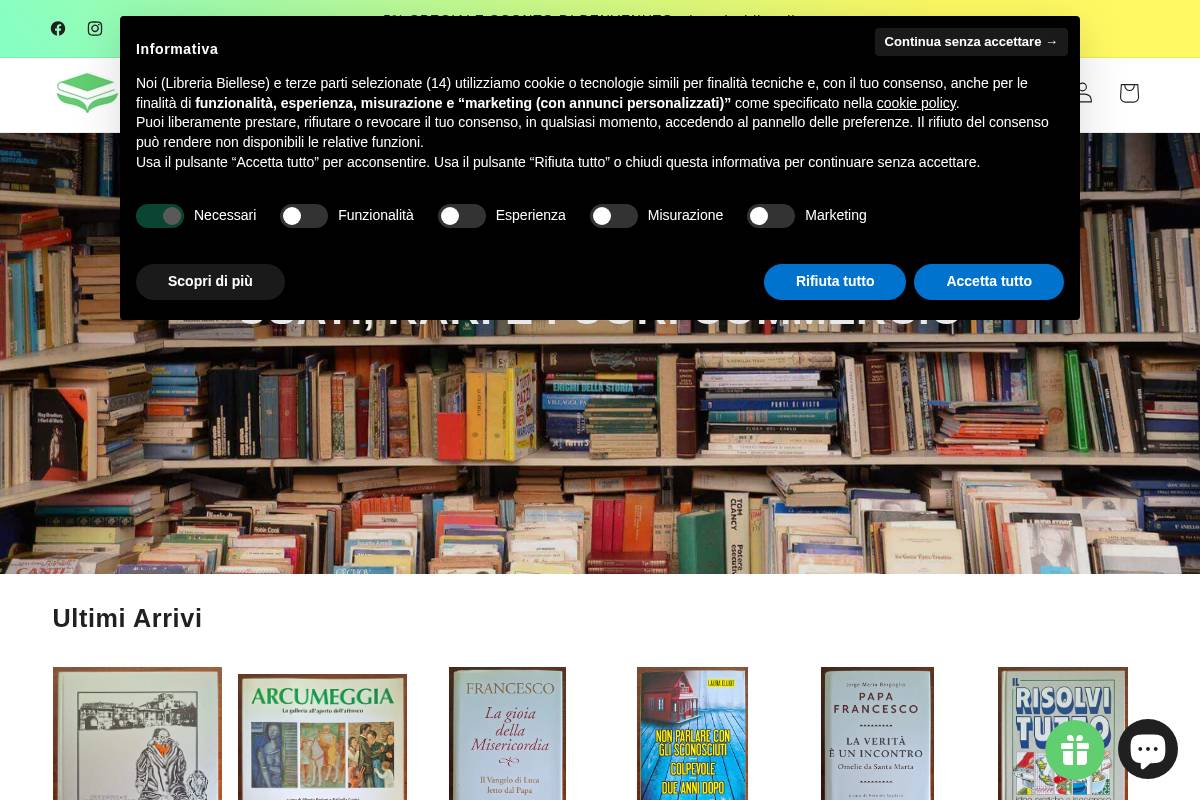 Libreriabiellese homepage screenshot