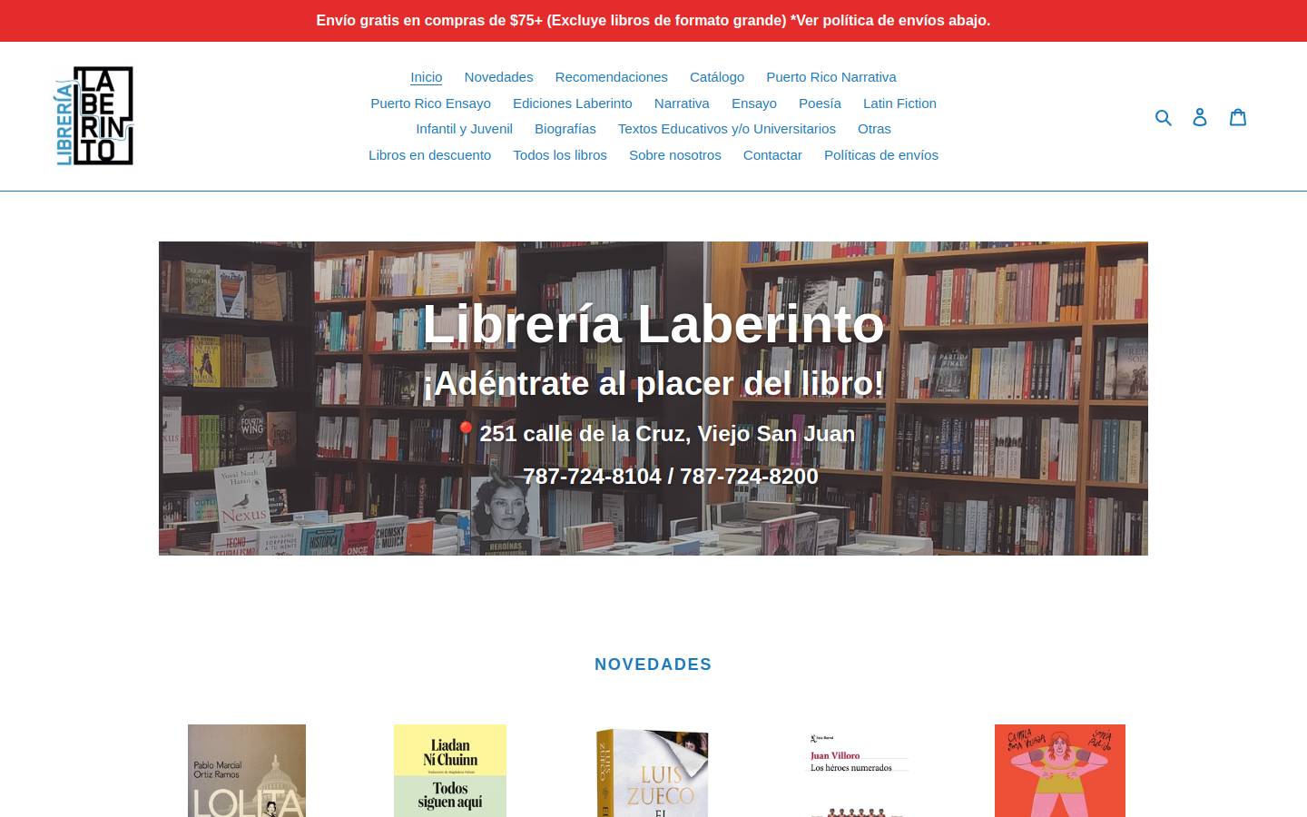 librerialaberintopr.com homepage screenshot