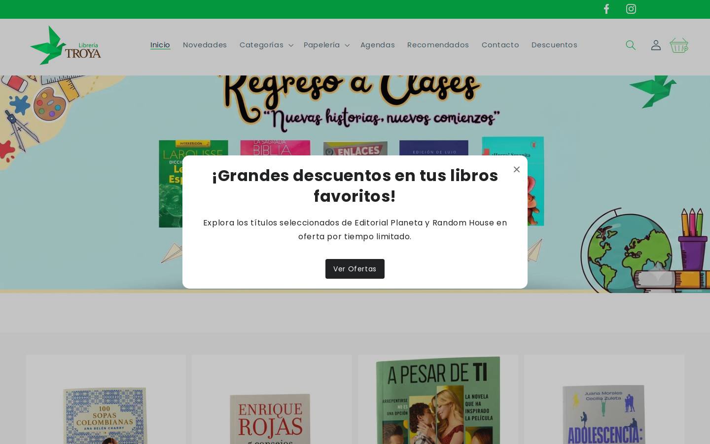libreriatroya.com homepage screenshot