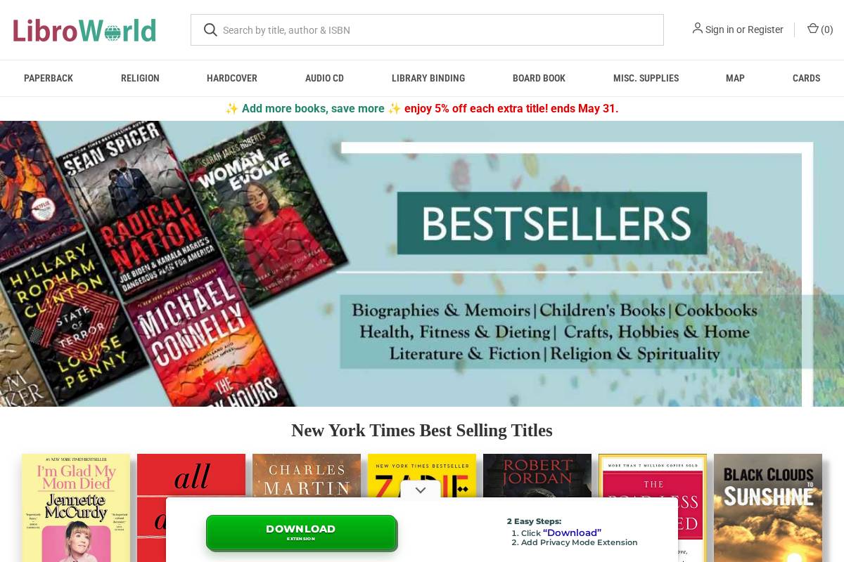 LibroWorld.com homepage screenshot
