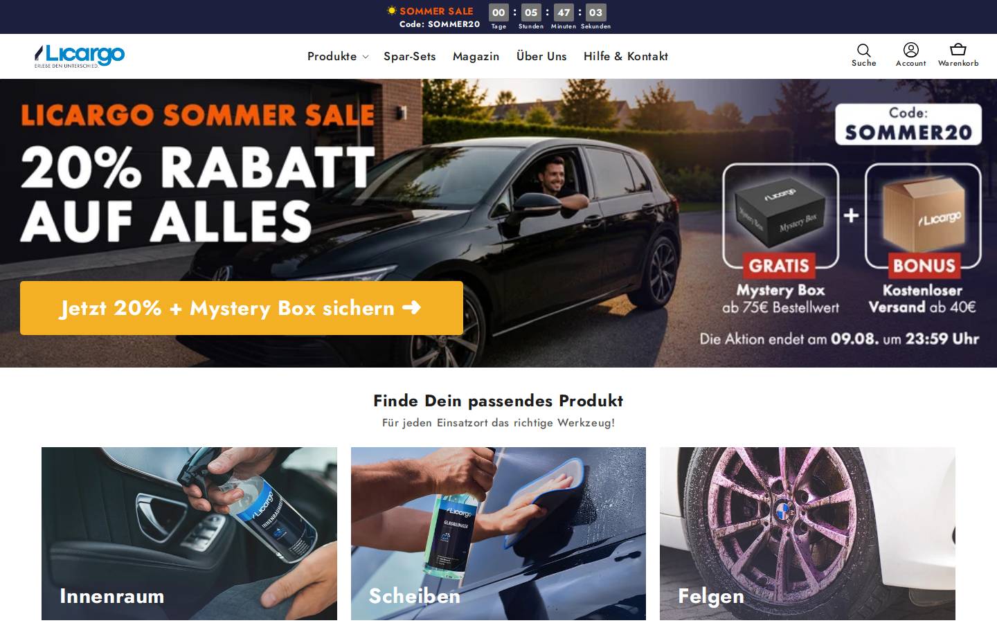 licargo.de homepage screenshot