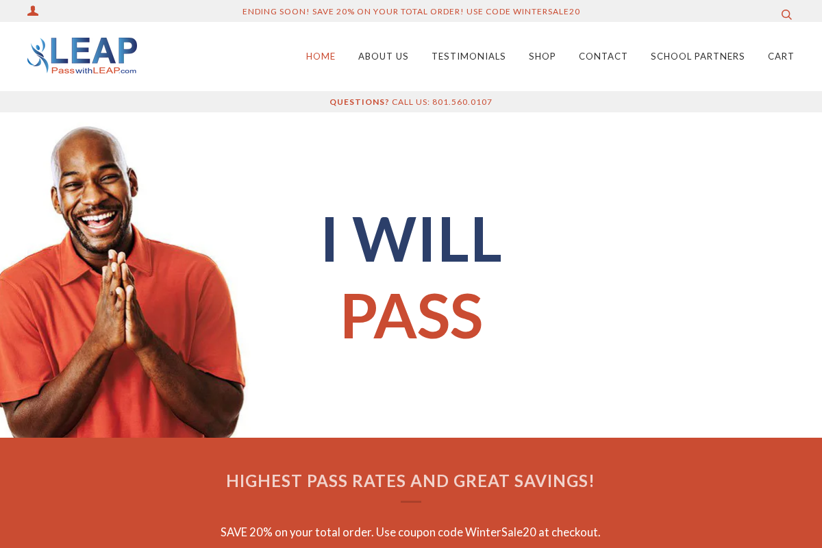 LEAP Licensing Exam Preparation Services homepage screenshot