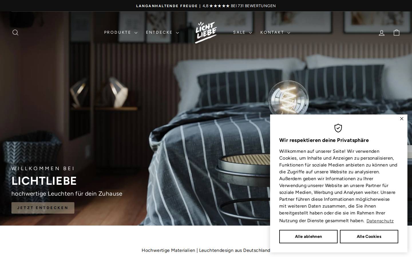 lichtliebe.de homepage screenshot