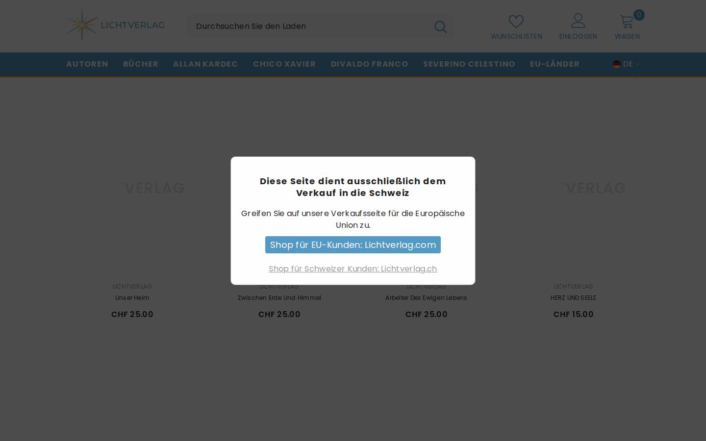 lichtverlag.ch homepage screenshot