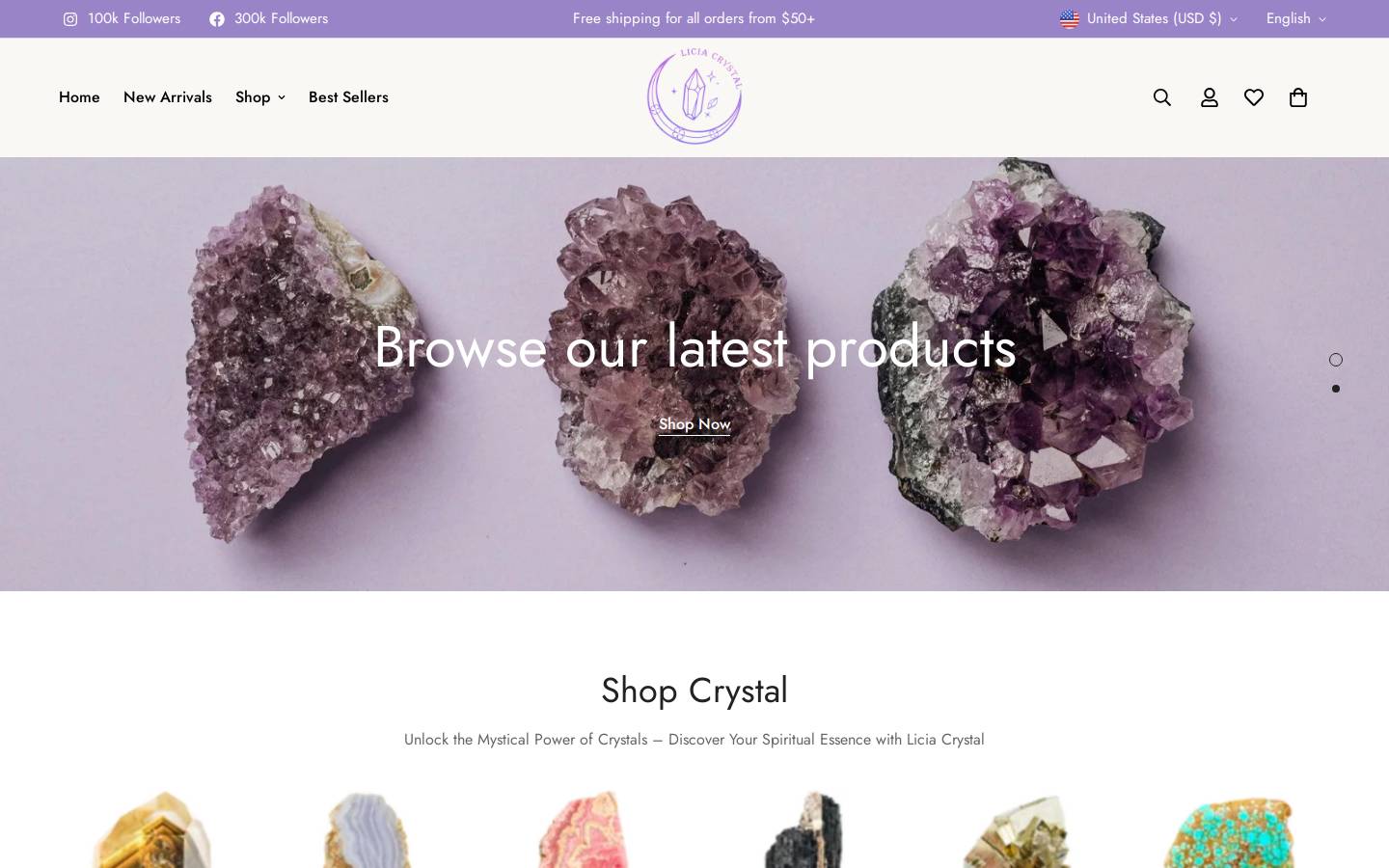 liciacrystal.com homepage screenshot
