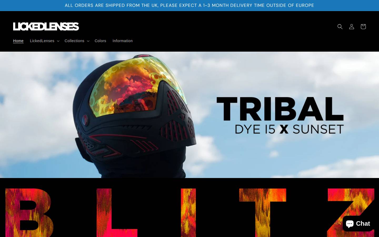 lickedlenses.com homepage screenshot