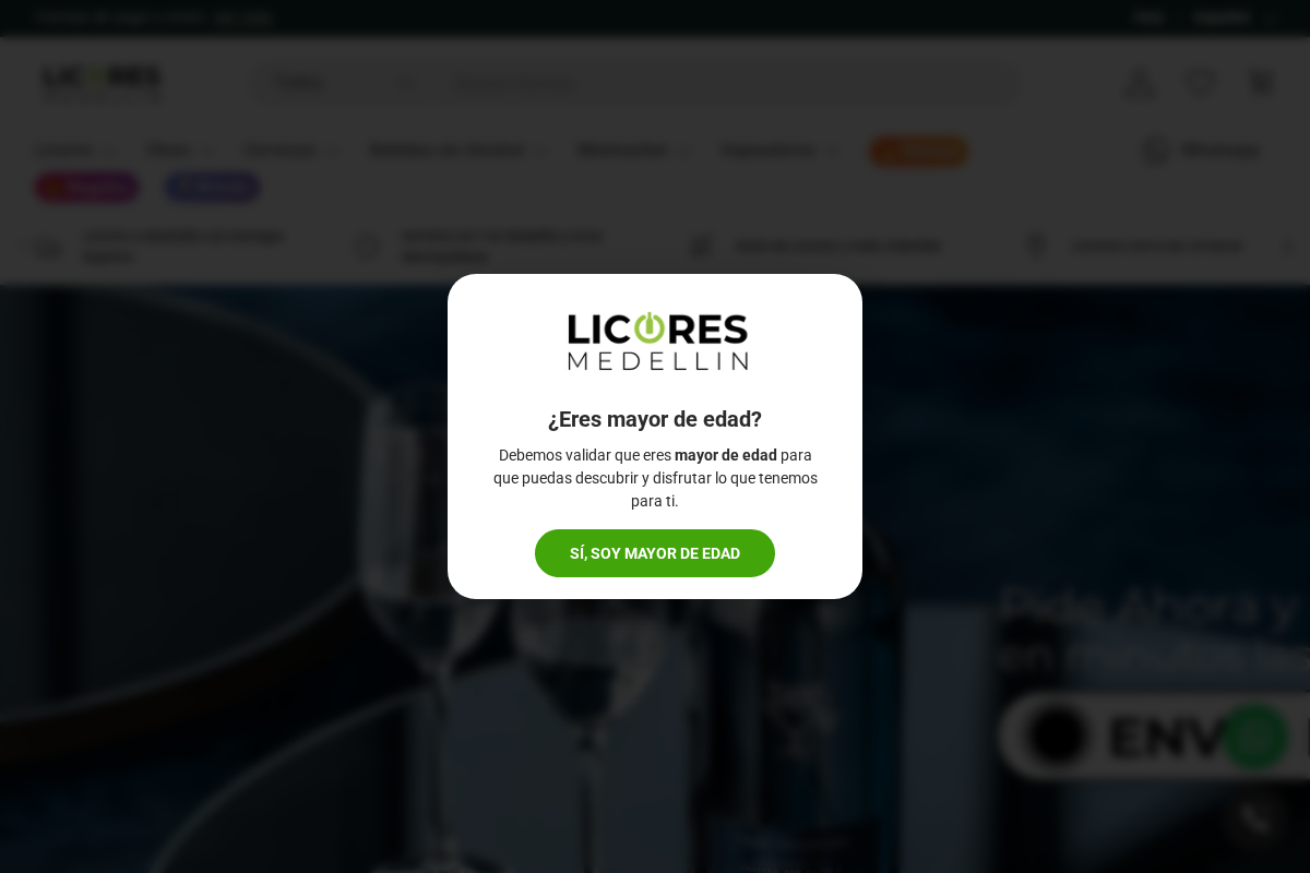licoresmedellin.com homepage screenshot