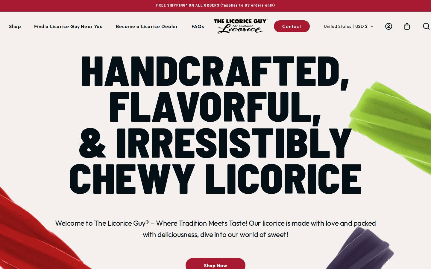 licoriceguy.com homepage screenshot