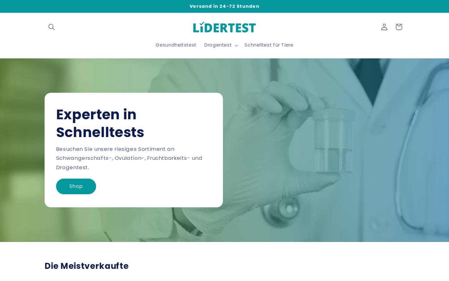 Lidertest homepage screenshot