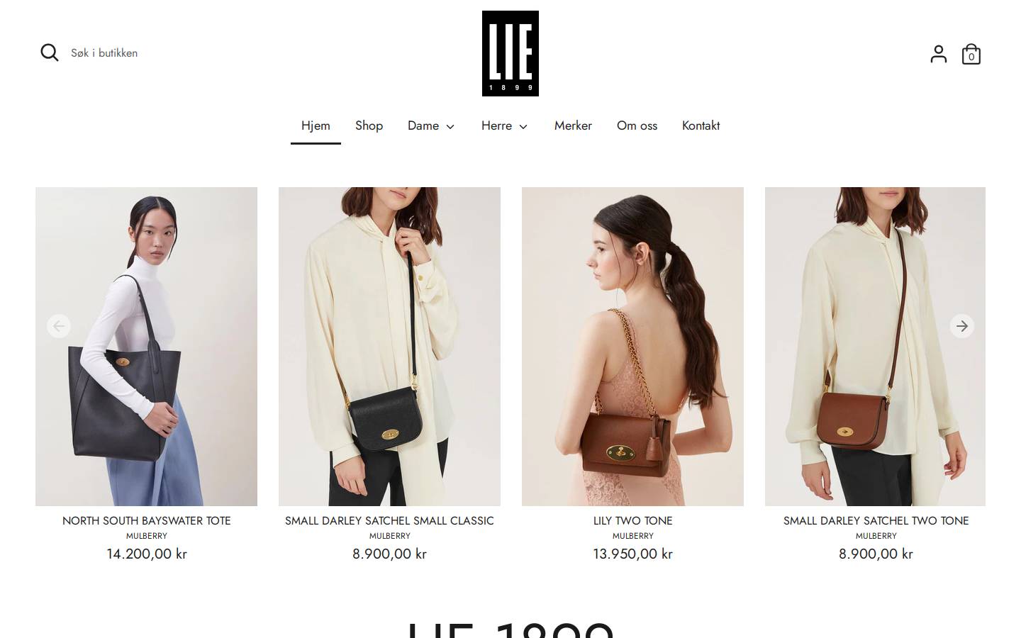 lie1899.no homepage screenshot