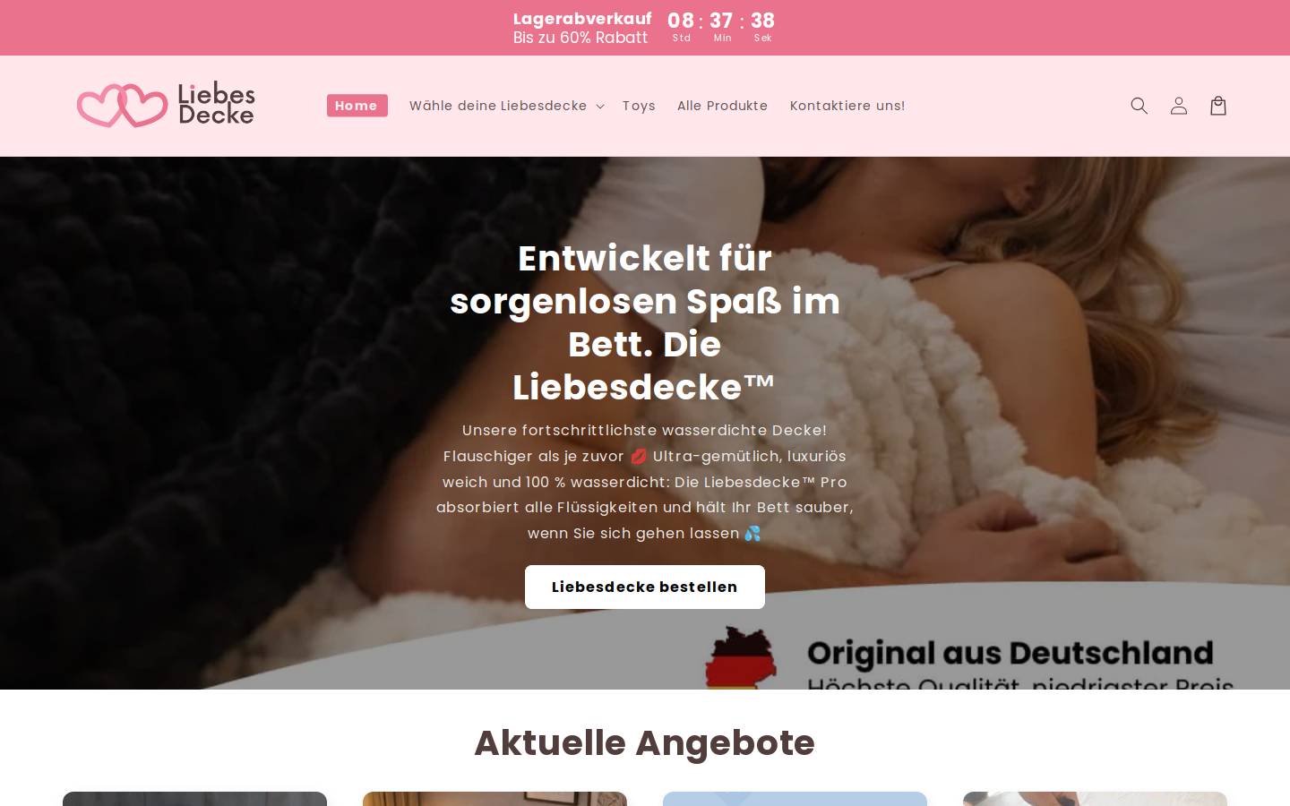 Liebes Decke homepage screenshot