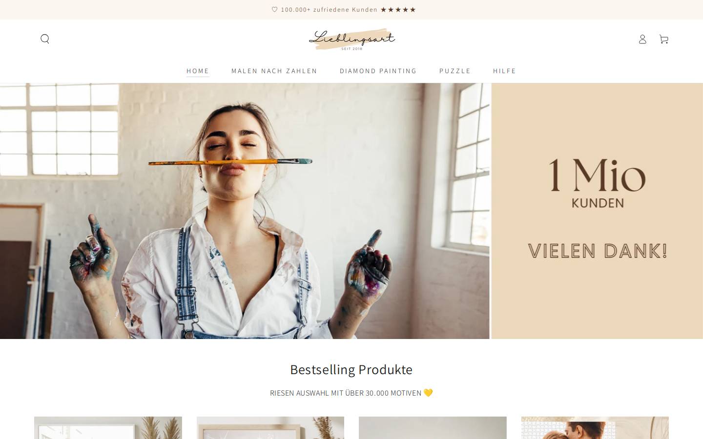 Lieblingsart homepage screenshot