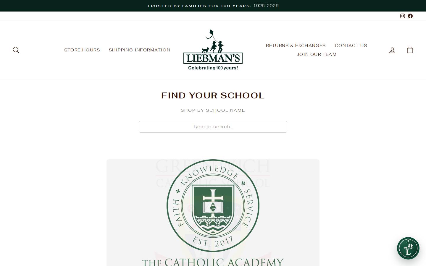liebmansuniforms.com homepage screenshot