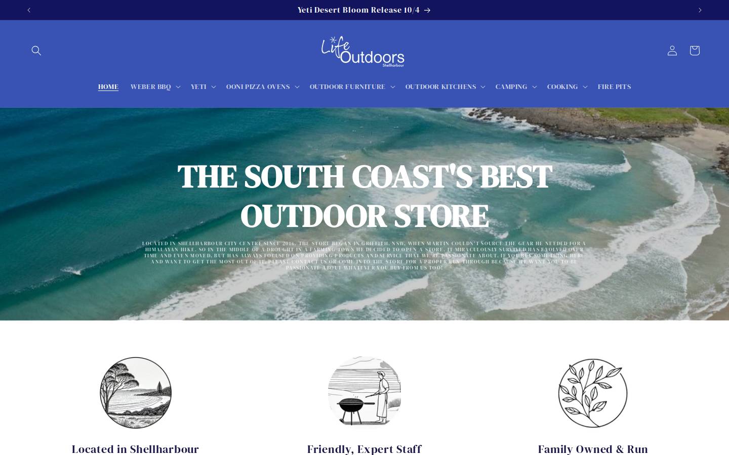 life-outdoors.com.au homepage screenshot