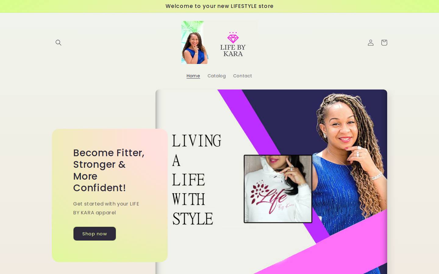 lifebykara.com homepage screenshot