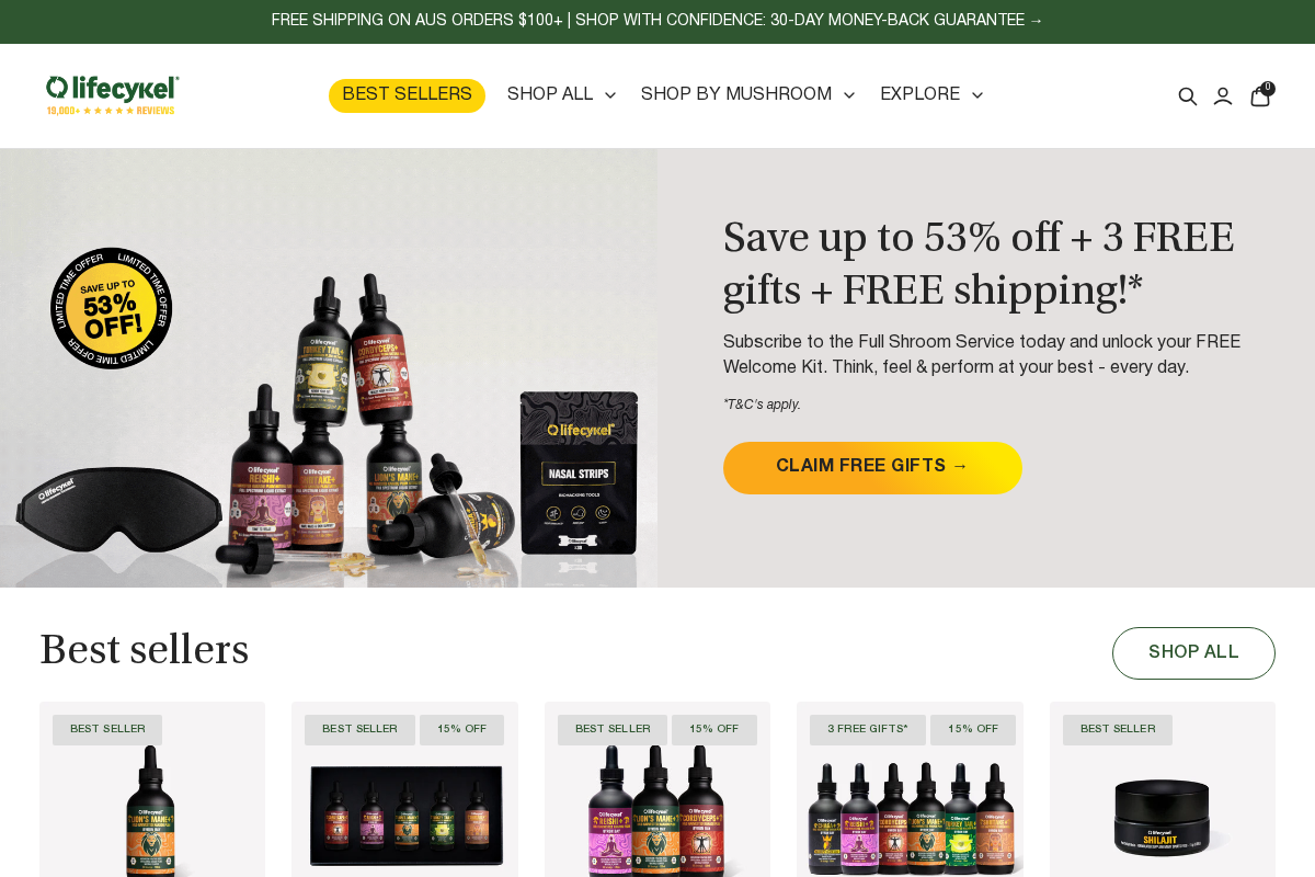 Lifecykel homepage screenshot