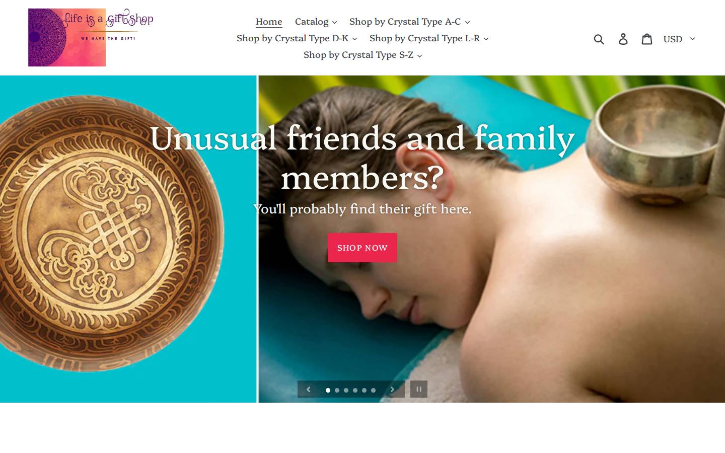 lifeisagiftshop.com homepage screenshot