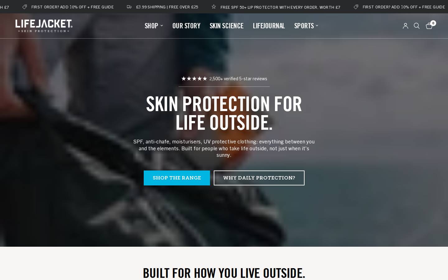 Lifejacketskin homepage screenshot
