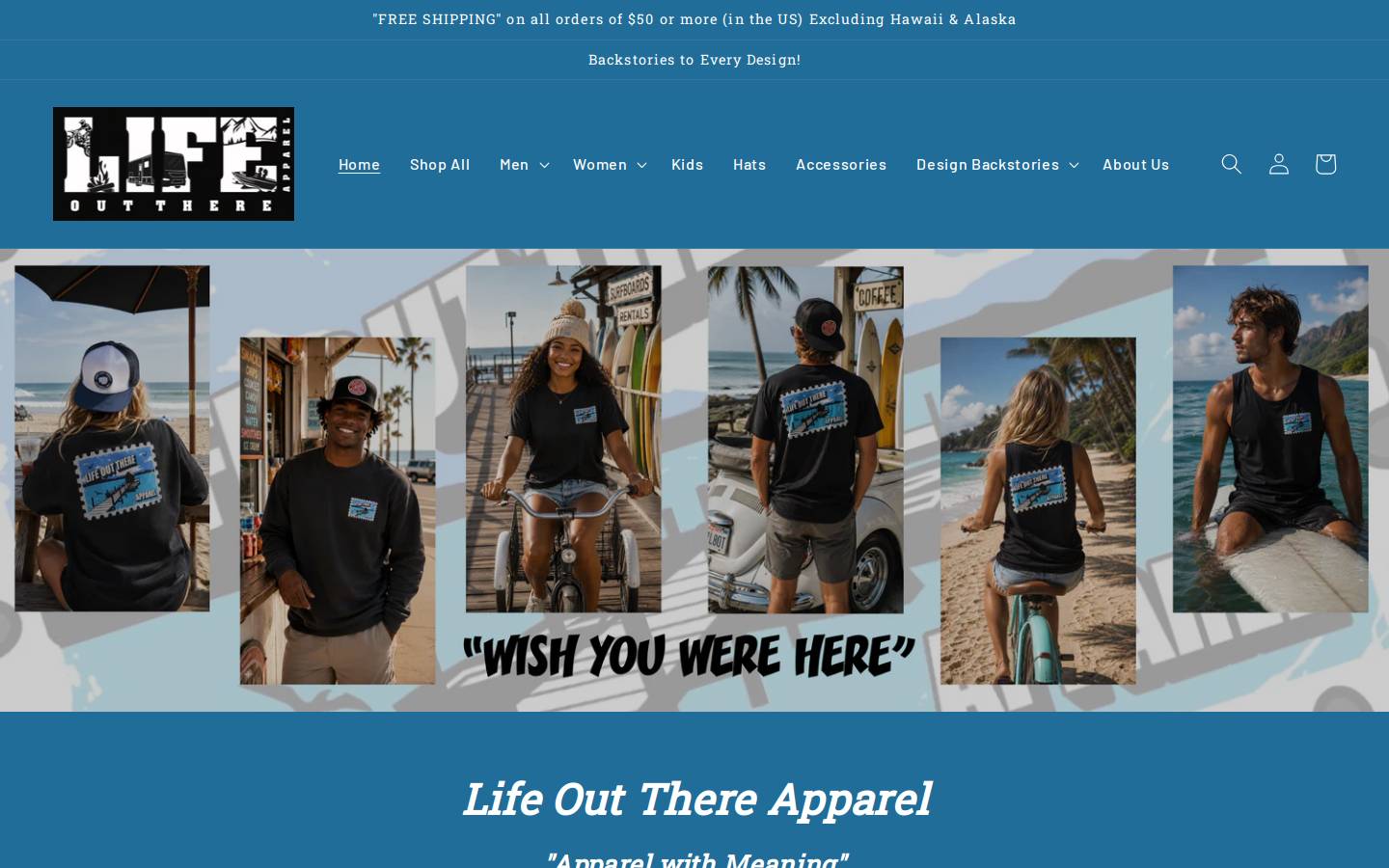 lifeoutthereapparel.com homepage screenshot
