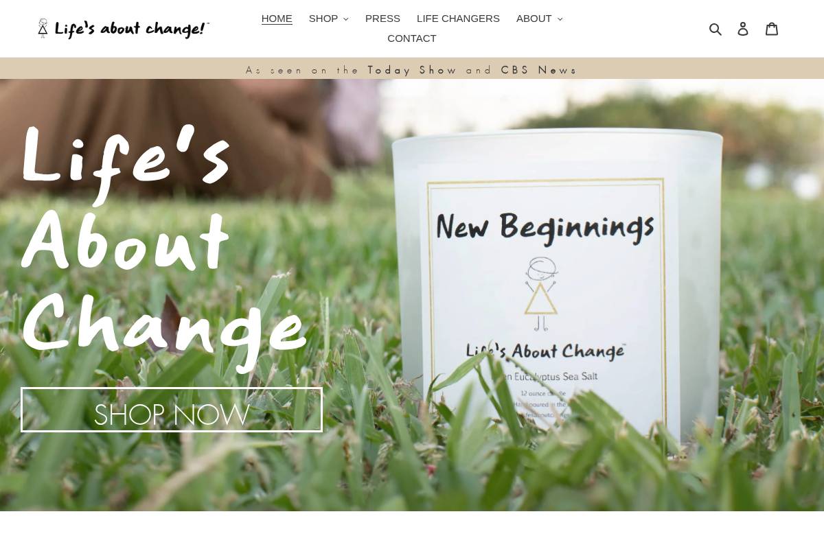 lifesaboutchange.com homepage screenshot