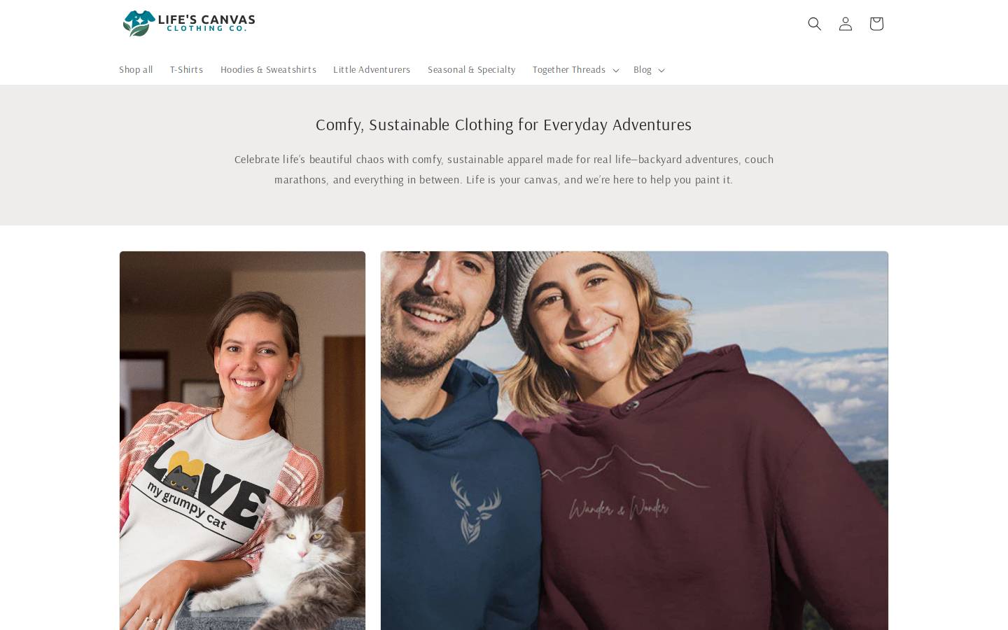 lifescanvasclothingco.com homepage screenshot