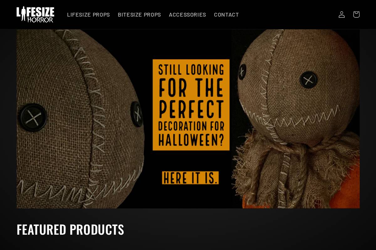 lifesizehorror.com homepage screenshot