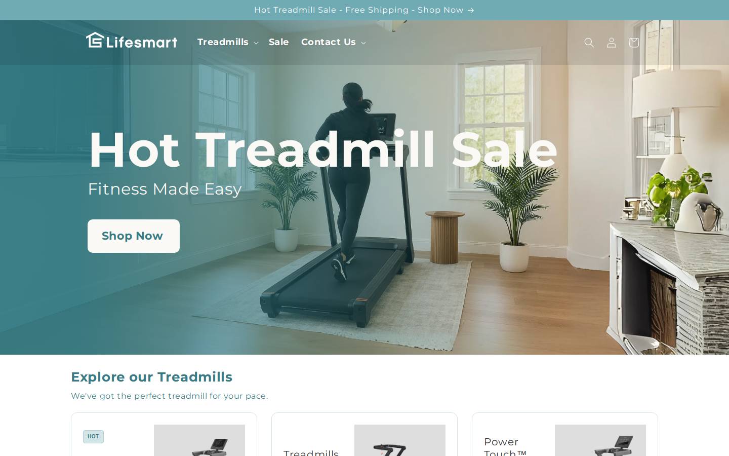lifesmarttreadmills.com homepage screenshot