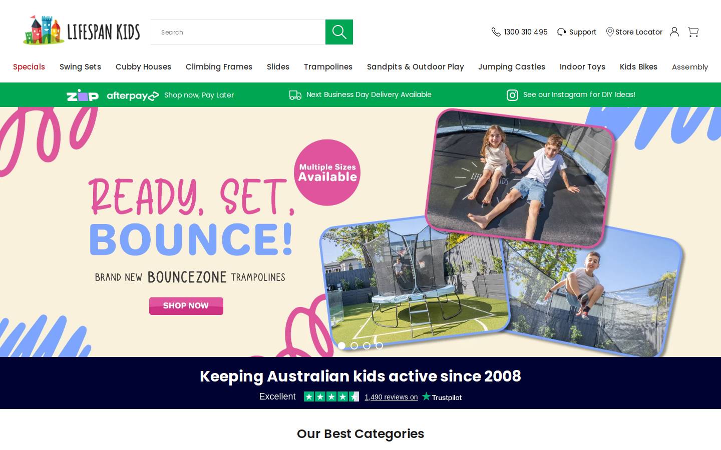 Lifespan Kids homepage screenshot