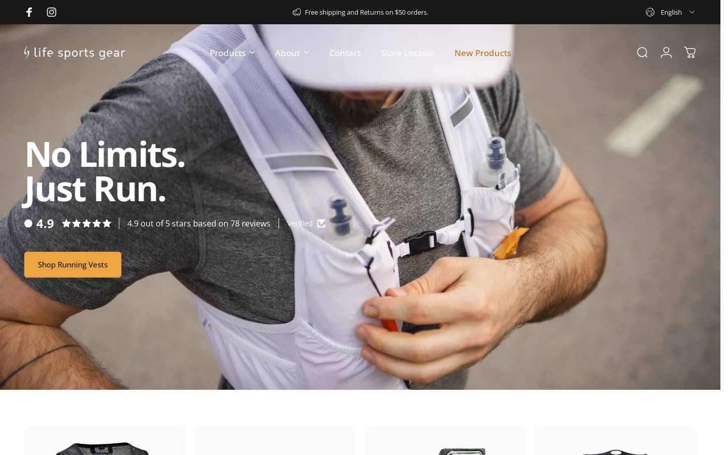 lifesportsgear.com homepage screenshot