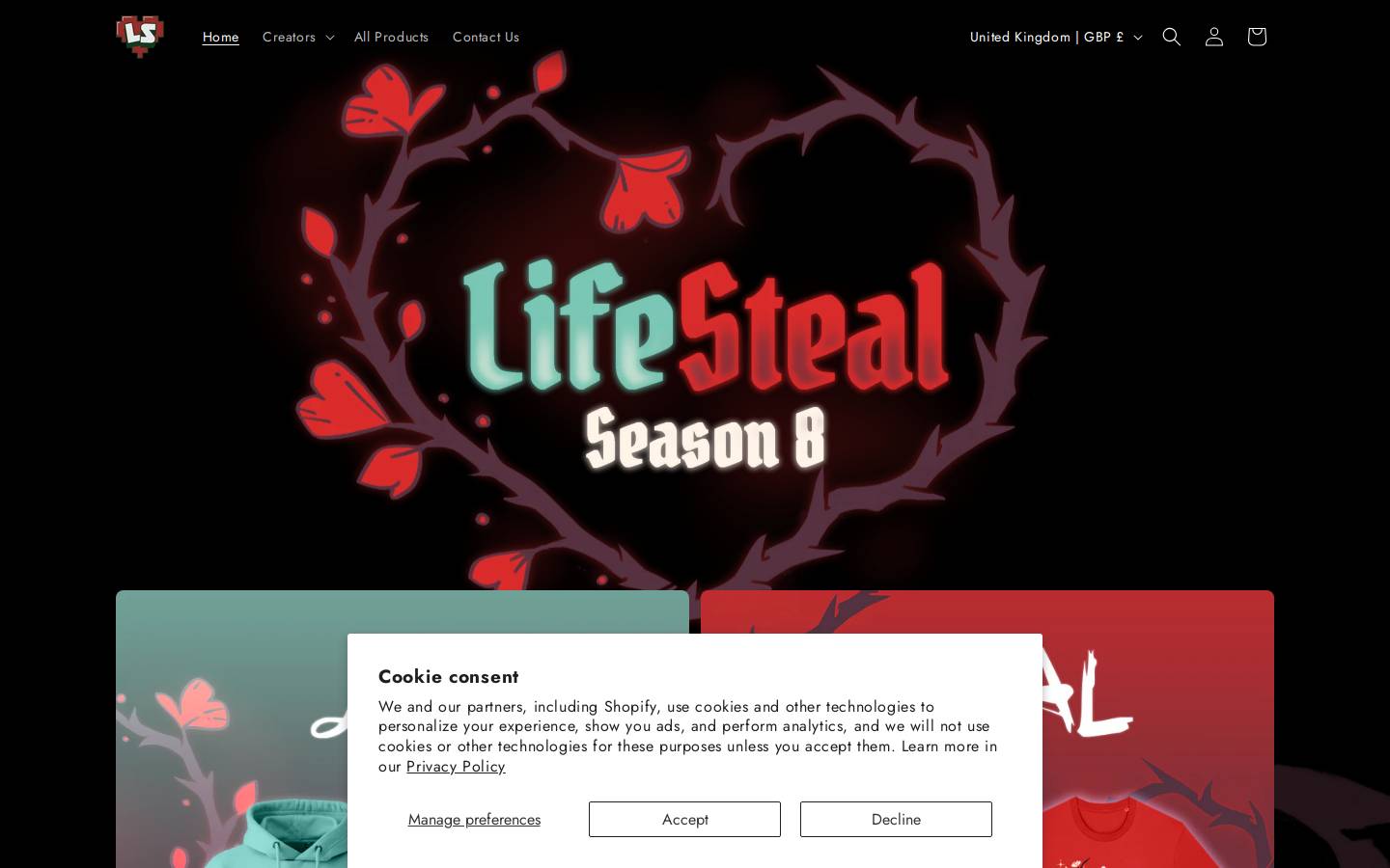 Lifesteal homepage screenshot