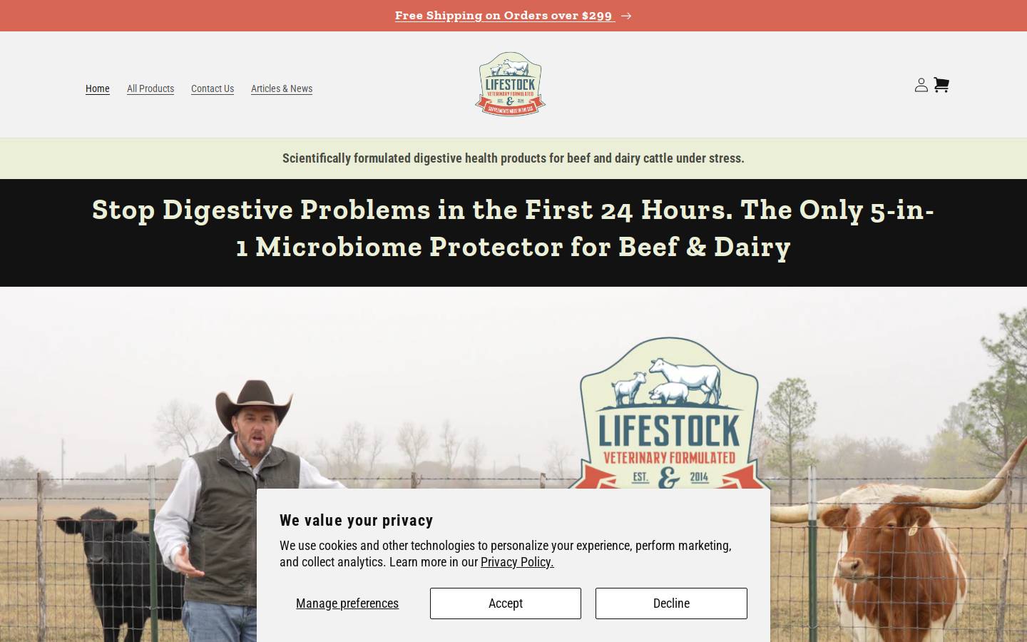 lifestockhealth.com homepage screenshot