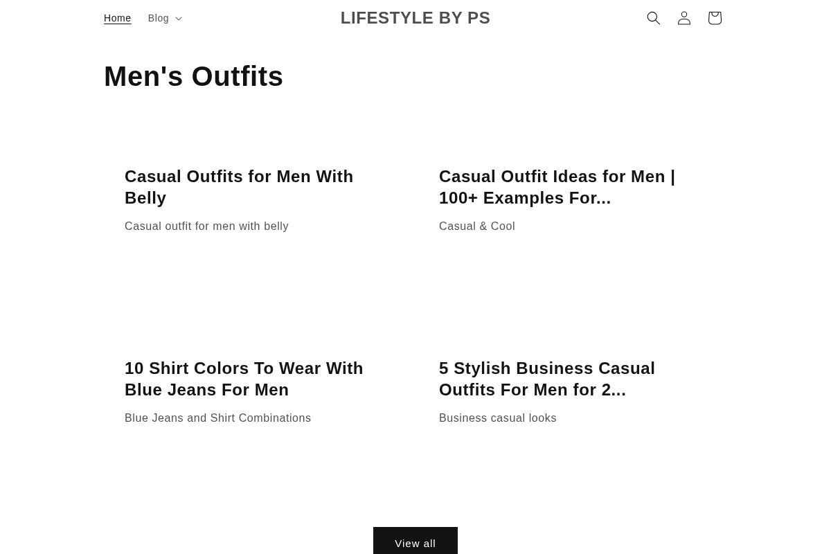LIFESTYLE BY PS homepage screenshot