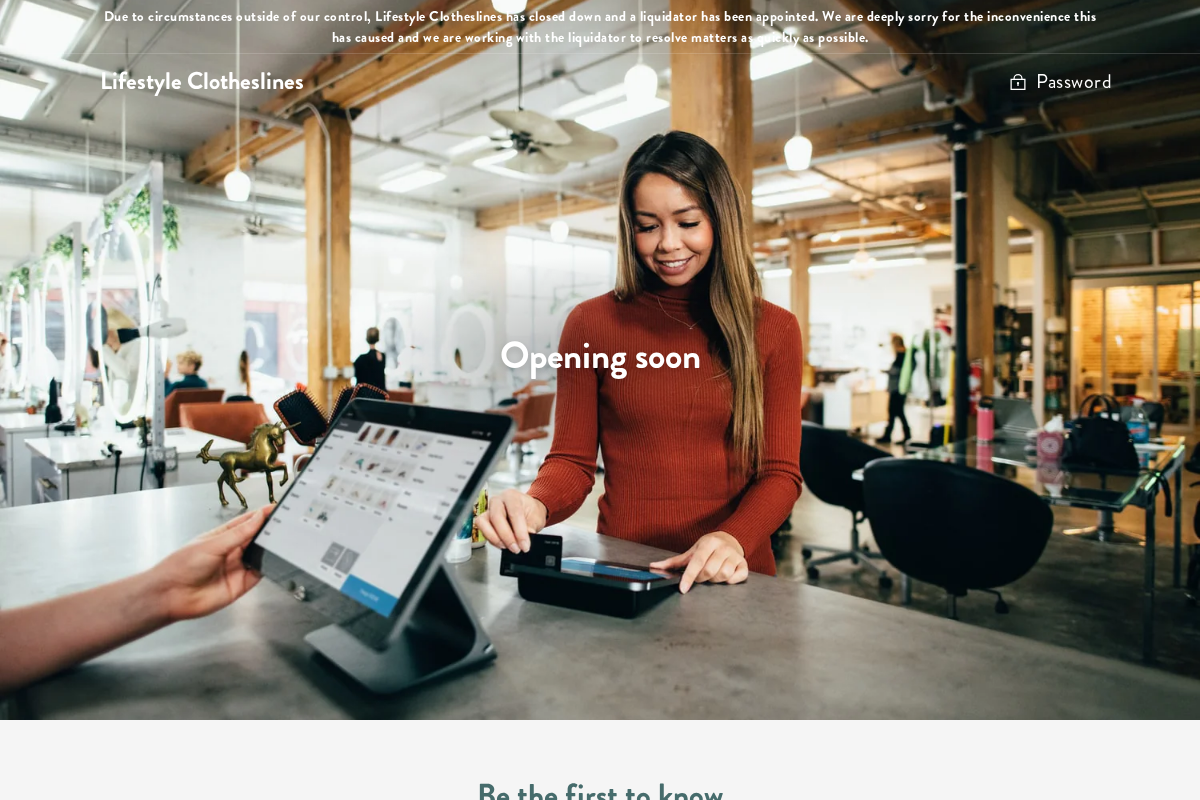 Lifestyle Clotheslines homepage screenshot