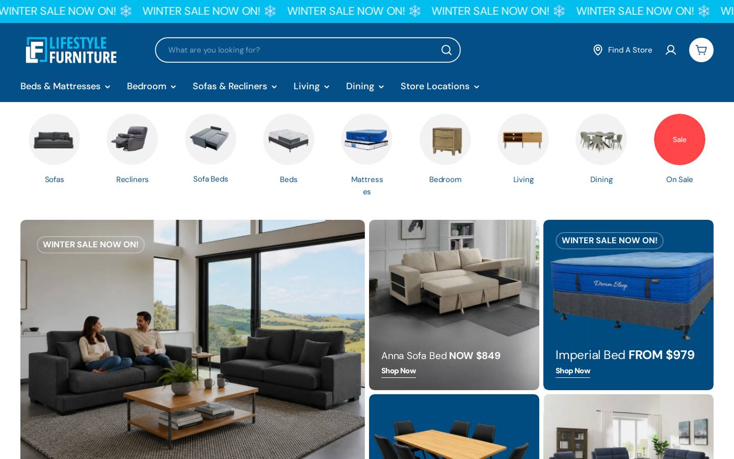 lifestylefurniture.co.nz homepage screenshot